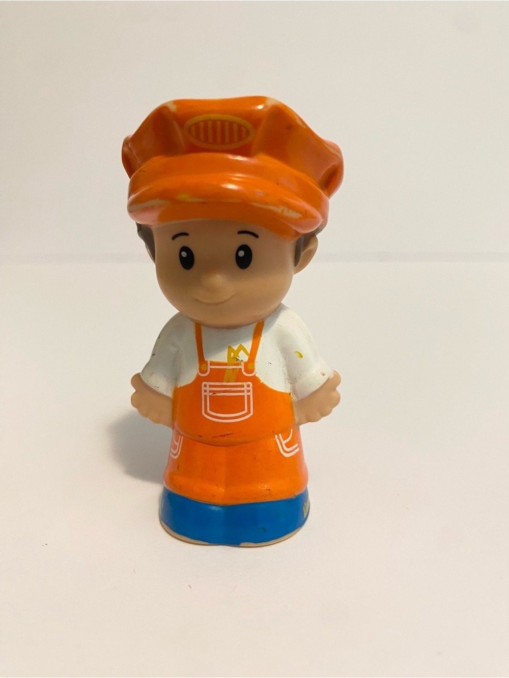 Little People Worker Orange Overalls Hat Dollhouse Figure Fisher Price 4/$20 🛑